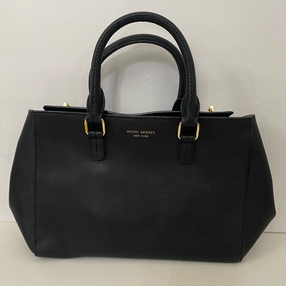 HENRI BENDEL Black Saffiano Leather Turnlock Bag - Picture 2 of 16